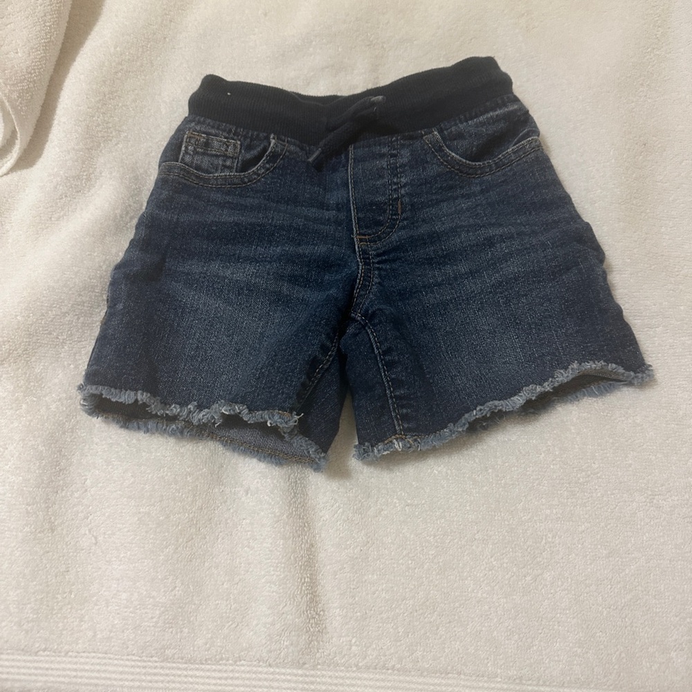 Osh Kosh B'gosh boys denim carpenter short fraid size 2T elastic waist with tie